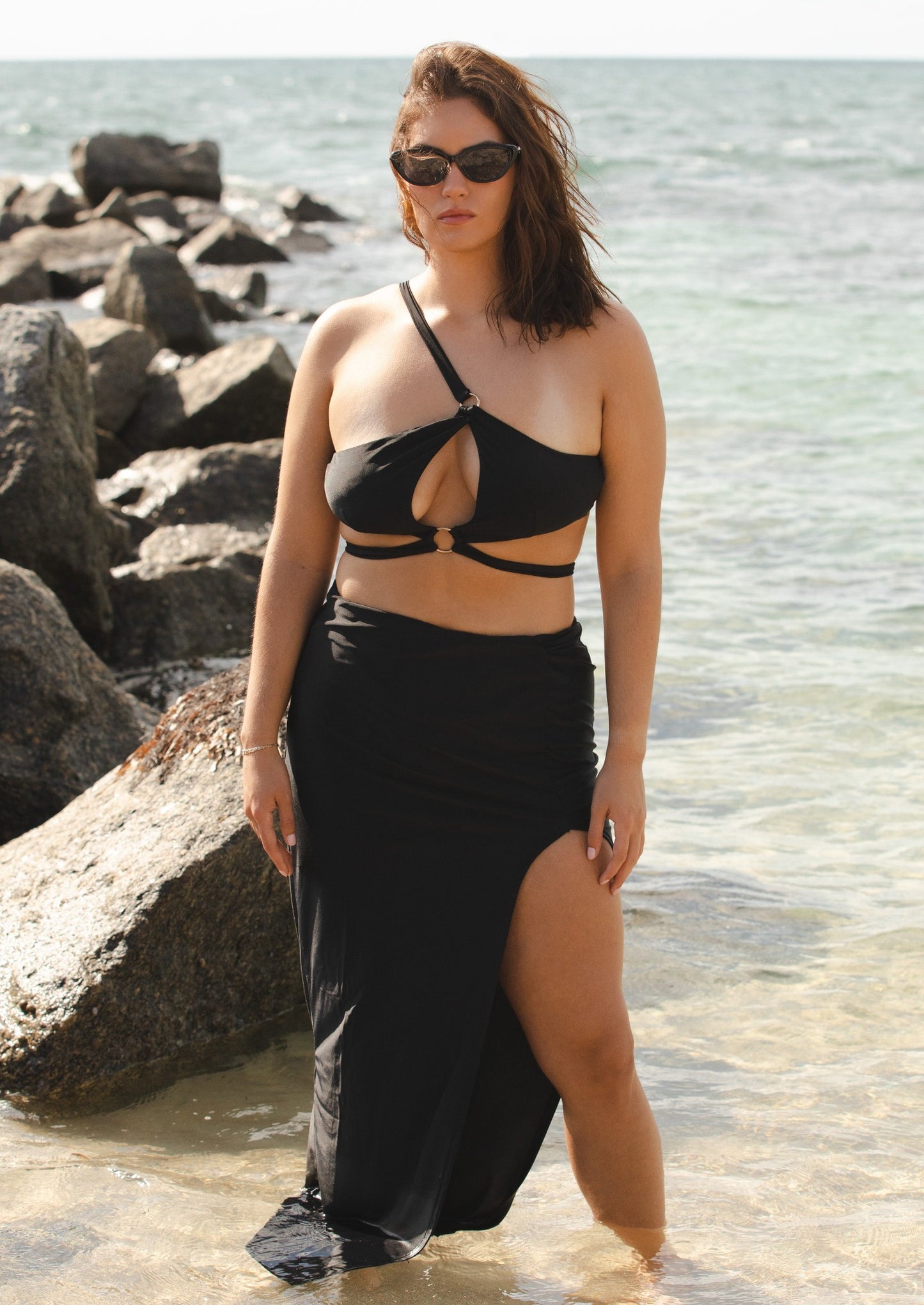 Noir Bikini Bottom & Skirt